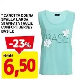 DPiù Canotta donna spalla larga stampata taglie comfort jersey basile offerta