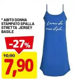 DPiù Abito donna stampato spalla stretta jersey basile offerta