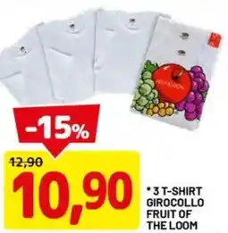 DPiù 3 t-shirt girocollo fruit of the loom offerta