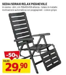 DPiù Sedia/sdraio relax pieghevole offerta