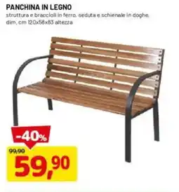 DPiù Panchina in legno offerta