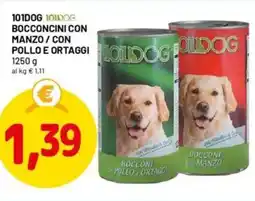 DPiù 101dog 1010og bocconcini con manzo / con pollo e ortaggi offerta