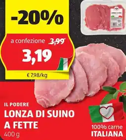 ALDI Il podere lonza di suino a fette offerta