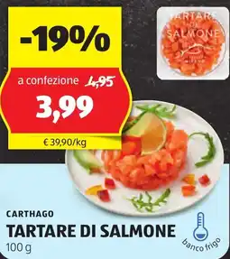 ALDI Carthago tartare di salmone offerta