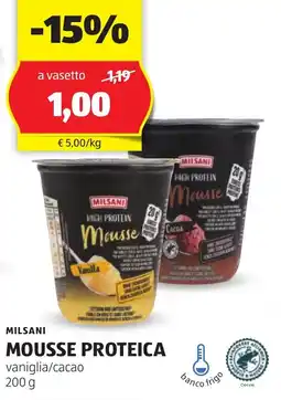 ALDI Milsani mousse proteica offerta