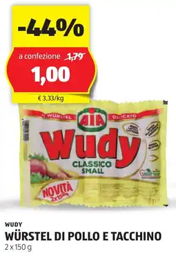 ALDI Wudy würstel di pollo e tacchino offerta