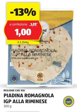 ALDI Regione che vai piadina romagnola igp alla riminese offerta