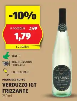 ALDI Piana del ruffo verduzzo IGT frizzante offerta