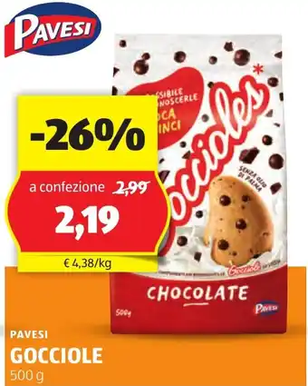 ALDI Pavesi gocciole offerta