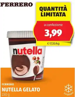 ALDI Ferrero nutella gelato offerta