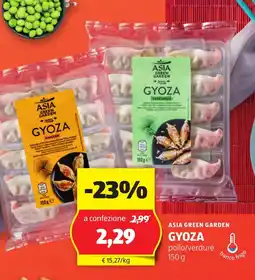ALDI Asia green garden gyoza pollo/verdure offerta