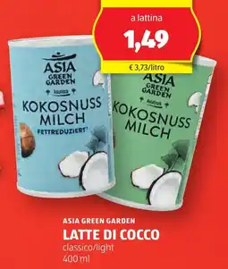 ALDI Asia green garden latte di cocco offerta