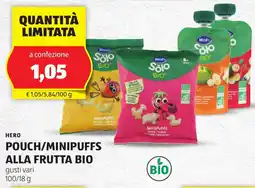 ALDI Hero pouch/minipuffs alla frutta bio offerta