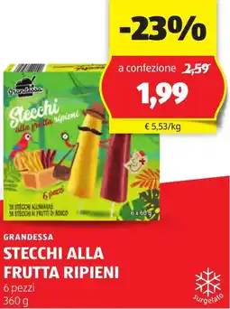 ALDI Grandessa stecchi alla frutta ripieni offerta