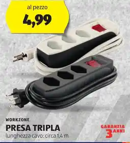 ALDI Workzone presa tripla offerta