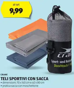 ALDI Crane teli sportivi con sacca offerta