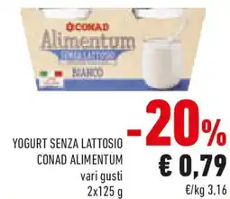 Conad Yogurt senza lattosio Conad alimentum vari gusti offerta