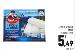 Conad 4 fiori di merluzzo FINDUS surgelati offerta