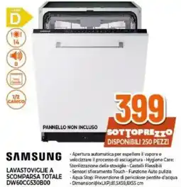 Expert SAMSUNG LAVASTOVIGLIE A SCOMPARSA TOTALE DW60CC530B00 offerta