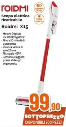 Expert Roidmi X15 Scopa elettrica ricaricabile offerta