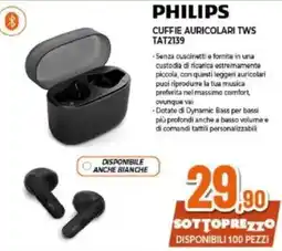 Expert PHILIPS CUFFIE AURICOLARI TWS TAT2139 offerta