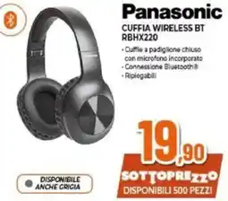 Expert Panasonic CUFFIA WIRELESS BT RBHX220 offerta