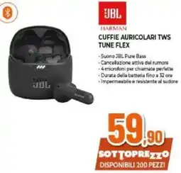 Expert JBL CUFFIE AURICOLARI TWS TUNE FLEX offerta