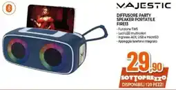 Expert VAJESTIC DIFFUSORE PARTY SPEAKER PORTATILE FIRE13 offerta