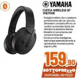 Expert YAMAHA CUFFIA WIRELESS BT YHE700B offerta