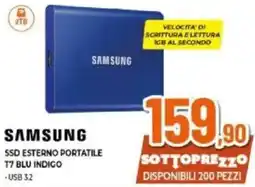 Expert SAMSUNG SSD ESTERNO PORTATILE T7 BLU INDIGO offerta