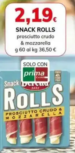 Basko Snack rolls prosciutto crudo & mozzarella Beretta offerta