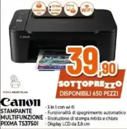 Expert Canon STAMPANTE MULTIFUNZIONE PIXMA TS3750I offerta