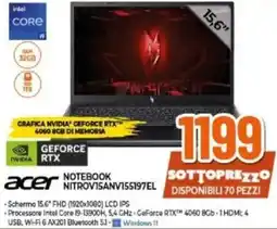 Expert acer NOTEBOOK NITROV15ANV155197EL offerta