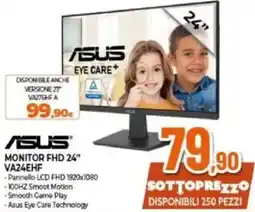 Expert ASUS MONITOR FHD 24" VA24EHF offerta