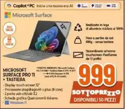 Expert MICROSOFT SURFACE PRO 11 + TASTIERA offerta
