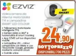 Expert EZVIZ Videocamera da interno motorizzata TYI e Lampadina SMART LED COLOUR offerta