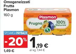 Carrefour Omogeneizzati Frutta Plasmon offerta
