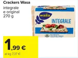 Carrefour Crackers Wasa integrale e original offerta