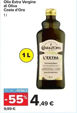 Carrefour Olio Extra Vergine di Oliva Costa d'Oro offerta
