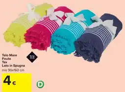 Carrefour Telo Mare Fouta Tex Lato in Spugna offerta