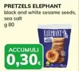 Basko PRETZELS ELEPHANT black and white sesame seeds, sea salt offerta