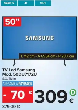Carrefour TV Led Samsung Mod. 50DU7172U offerta
