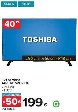 Carrefour Tv Led Vidaa Mod. 40LV2E63DA offerta