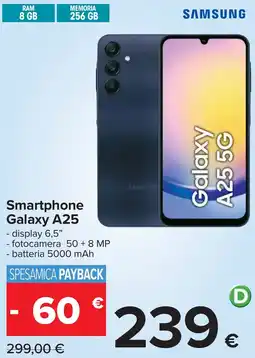 Carrefour SAMSUNG Smartphone Galaxy A25 offerta