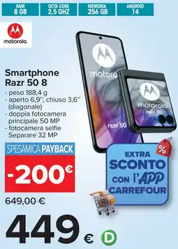 Carrefour Motorola Smartphone Razr 50 8 offerta