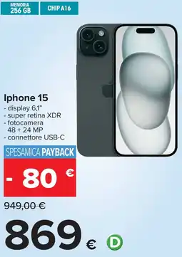 Carrefour Apple Iphone 15 offerta