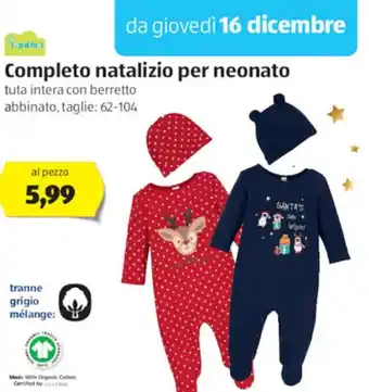 ALDI Impidimpi Completo natalizio per neonato offerta
