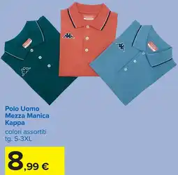 Carrefour Polo Uomo Mezza Manica Kappa offerta