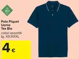 Carrefour Polo Piquet Uomo Tex Bio offerta