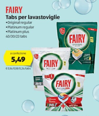 ALDI Fairy Tabs per lavastoviglie 40/30/23 tabs offerta